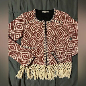 Tularosa Santa Fe fringe embroidered jacket XS macrame
